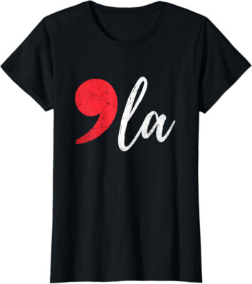 Comma La Harris Funny President Design Elections 2024 Ladies' Crewneck T-Shirt