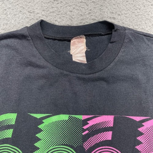 The Rolling Stones T Shirt L Black 1989 Steel Wheels North American Tour Vintage