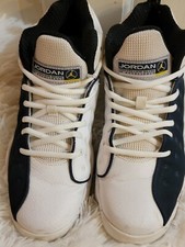 YOUTH JORDAN JUMPMAN TEAM II BG 820273-417 NAVY-WHITE-VARSITY-MAIZE SIZE 7Y