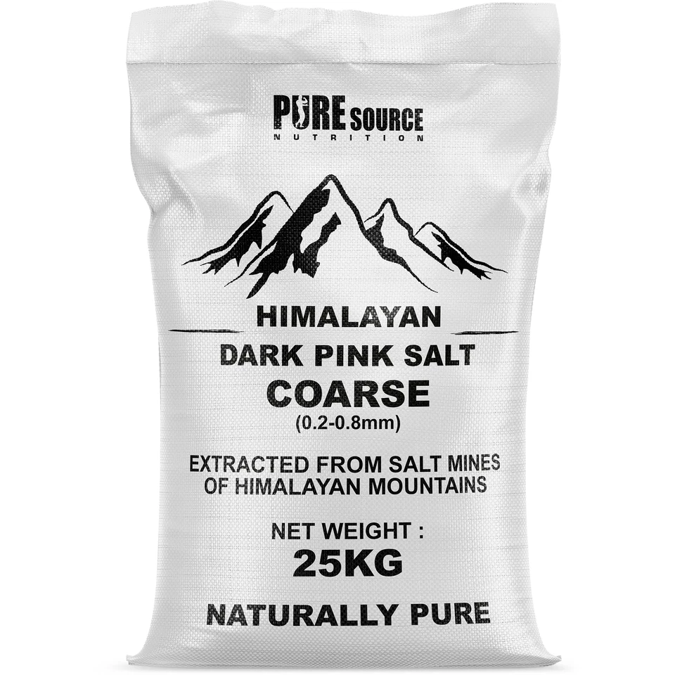 PURE SOURCE NUTRITION ORGANIC VEGAN DARK PINK HIMALAYAN 100% Natural SALT Coarse 25KG Food & Bath