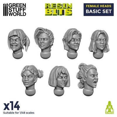 Female Heads Basic Set Puppetwars alternative Bitse Green Stuff Word NEU/OVP