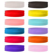 12 Pack Stretch Headbands Mixed Colors Yoga Sports Hairband for Women Soft Elast