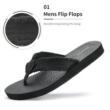 Men Flip Flops Lightweight EVA Sole Comfort Thongs Shoes Summer Beach Sandals