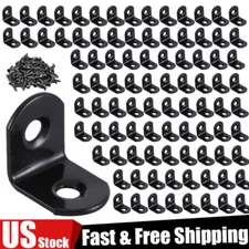 LOT Black L Bracket Corner Brace Sets Stainless Steel Home 90 Degree Right Angle