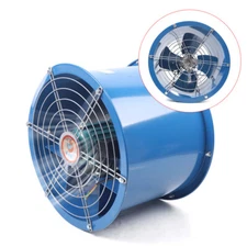 110V Cylinder Pipe Fan 250W Spray Booth Paint Fumes Exhaust Axial Fan 1420R/Min
