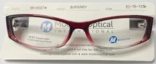 EYEGLASSES WOMEN'S MODERN OPTICAL BRIDGET BURGANDY w/ RHINESTONES FAST SHIPPING