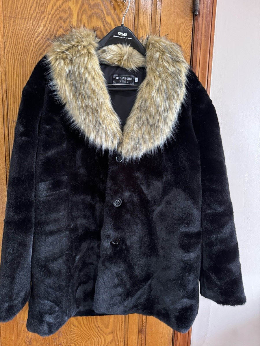 BOY AND GIRL FAUX FUR WOMENS COAT SHEARLING FAUX FUR JACKET