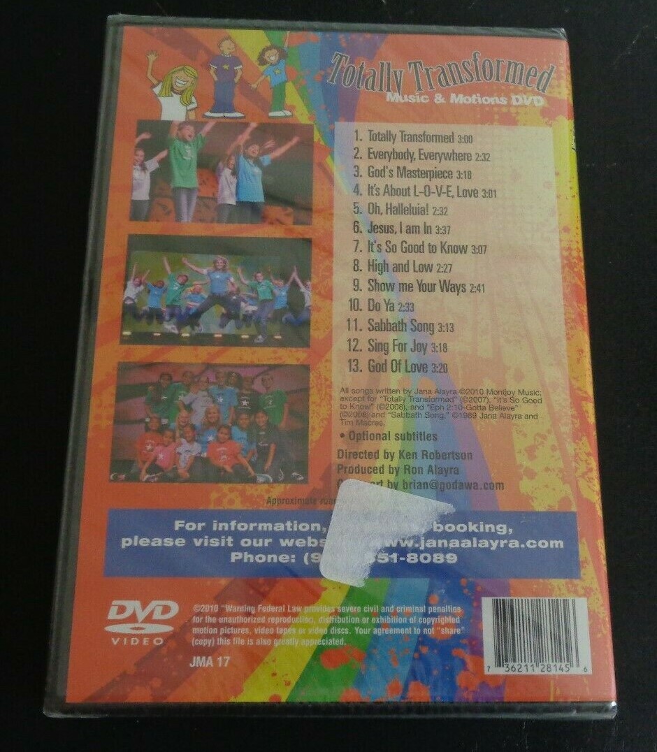 TOTALLY TRANSFORMED Music & Motions DVD Jama Alayra 2010 New FREE