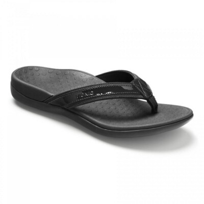 Damen-Sandalen Vionic Tide II Orthesen Fußgewölbestütze Flip-Flops schwarz