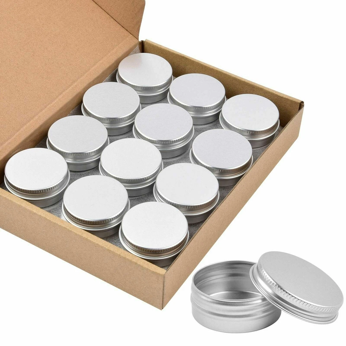 24 Pcs Bulk Candle Jars Tins for Small Tin Box Round Tin Containers with  Lids