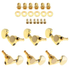 Guitar String Tuning Pegs Tuners All Closed Machine Heads Peg Gold 3R+3L 6pcs