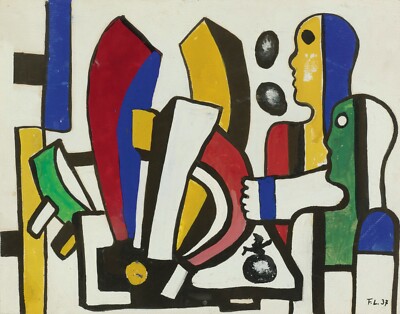 FERNAND LEGER Art Poster or Canvas Print ''DEUX FEMMES AUX ALDES''