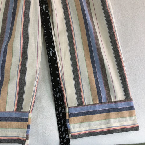 Zaket & Plover Womens Linen Blend Pants Size L Striped High Rise Tie-Waist NWOT - Picture 7 of 12