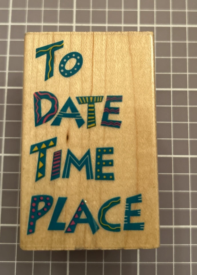 Sello de goma de invitación de lugar de hora de toda la noche detalles de medios hasta la fecha 1992 576F de colección Foto 2 de 4