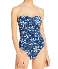 Bleu Rod Beattie Floral Batik One Piece Swimsuit RBD20709 Navy 8 NWT $129
