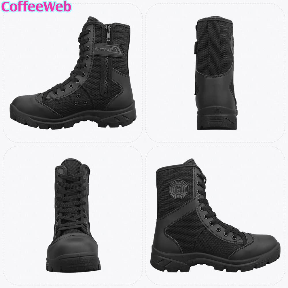 Stivali Militari Uomo LUDEY - Impermeabili, Cerniera Laterale, Anti-Scadimento - Per Trekking, Caccia, Lavoro - Foto 5