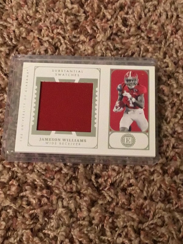 2022 Panini Chronicles Jameson Williams Alabama Game Used Jersey Card