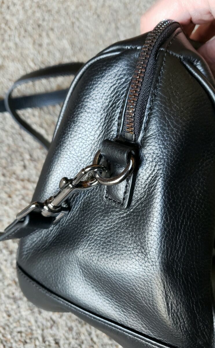 Barneys New York Grained Black Leather Duffel Shoulder Hand Barneys New York Grained Black Leather Duffel Shoulder Hand
