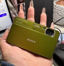 Sony Cyber-shot DSC-T99 14.1MP CCD Camera Green 4x Zoom Touch Screen Tested