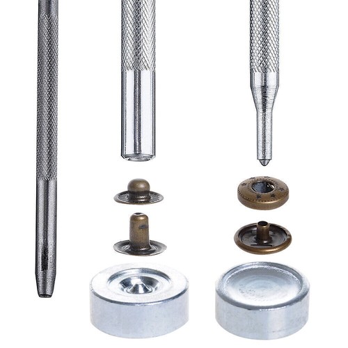 165Pcs Heavy Duty Snap Fasteners Press Studs Kit +Poppers Leather Button Tool UK - Picture 7 of 8