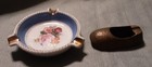 Pair of Vintage Ashtrays: Brass Slipper & German Round Porcelain — photo 2