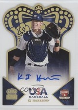 2015 Panini USA Baseball Crown Royale Gold Signatures 9/10 KJ Harrison Auto oh8