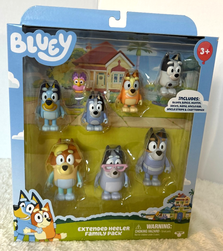 Bluey Extended Heeler Family 8 Pack, 2.5-3 inch Figures ~New~ | eBay