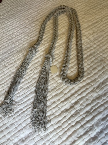 Vintage 80s Lord & Taylor metallic grey BELT OR SASE 50” length NWT - Picture 4 of 6