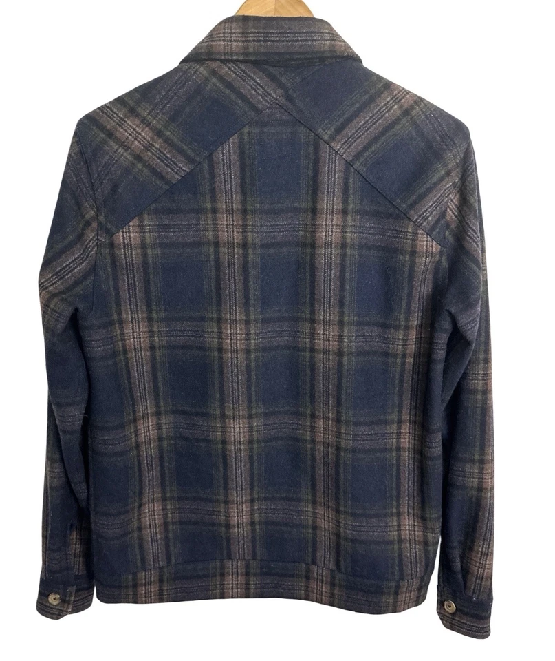 Chaqueta camisa Holden para hombre a cuadros mezcla de lana con botones talla pequeña Foto 4 de 4