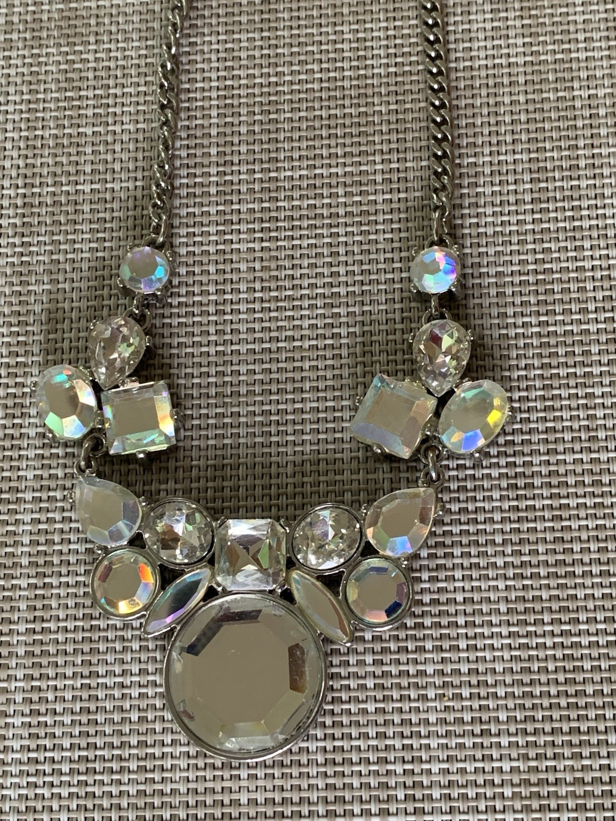 LOFT Statement Clear Crystals Chunky Faceted AB E… - image 4