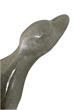 Francois Chatain Duck Bird Figurine French Studio Pottery Celadon Crackle Glaze