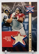 2002 Topps Football SAM ADAMS Player Worn Pro Bowl Jersey Baltimore Ravens AP-SA