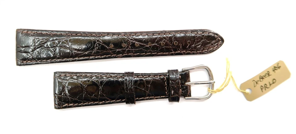 NUEVO Correa de Reloj DeBeer Prestige Paris Cuero Marrón Cocodrilo 20mm Nº 1004 406 Foto 2 de 4