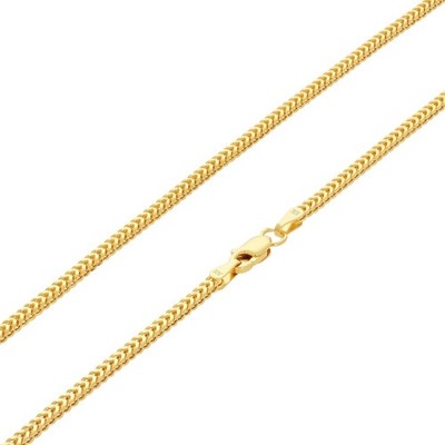 Nuragold 10K Gelbgold Franco Wheat Foxtail Kettenhalskette 2mm 16-30''