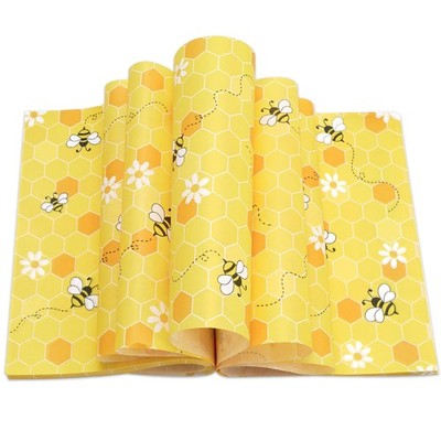 150 PCS Summer Bee Yellow Honeycomb Wax Deli Paper Sandwich Wrap Basket Liner