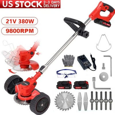 #ad Cordless Electric Weed Lawn Eater Edger Yard Grass String Trimmer Cutter mower $38.99