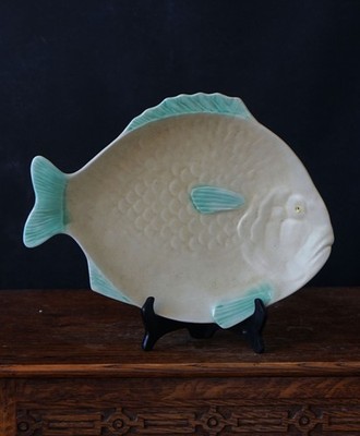 30er Jahre Shorter & Son Fischteller groß Staffordshire Wandrelief