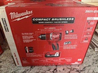 Milwaukee M18 Compact Brushless Drill Driver Kit 3601-21P 18V CP2.0