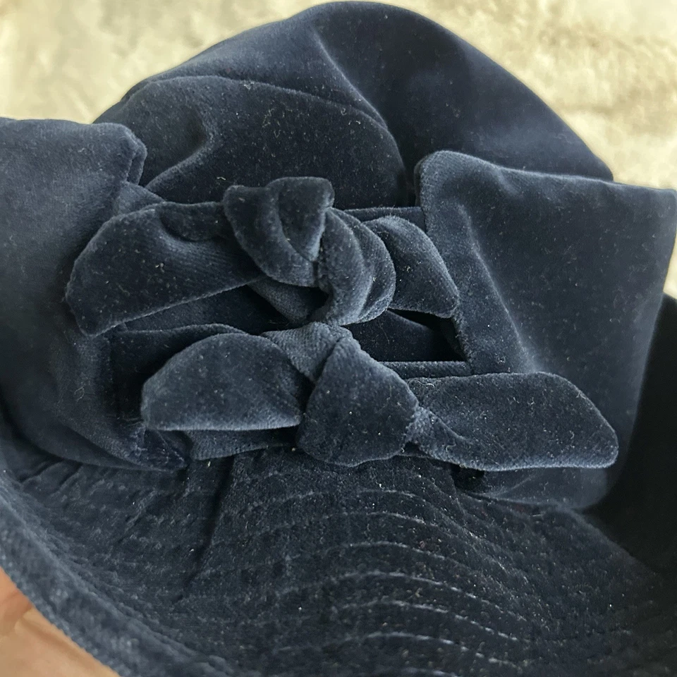 Sombrero de terciopelo de felpa azul profundo Liz Claiborne para mujer Foto 2 de 4