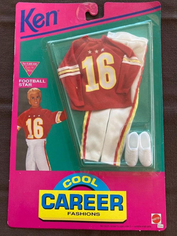Ken Cool Career Fashions Football Star MOC/NIP 1992 Barbie's Friend