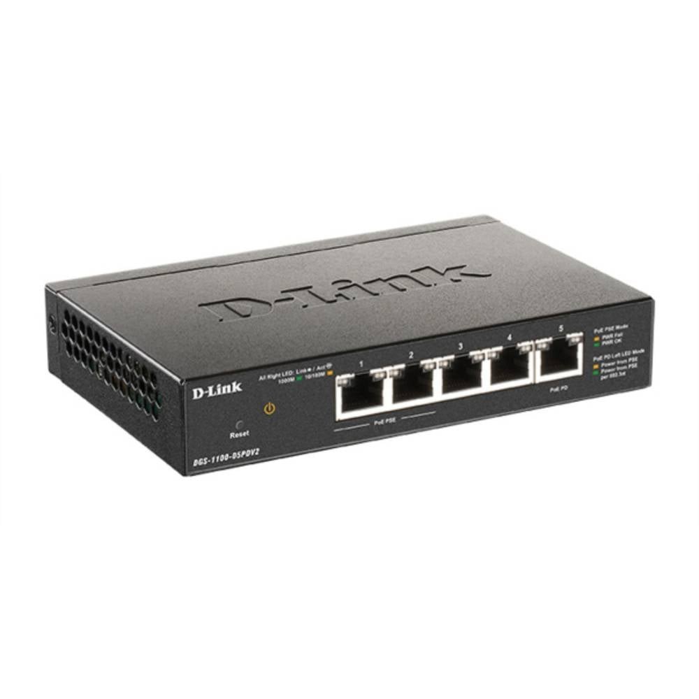 Switch réseau 5 ports D-Link DGS-1100-05PDV2 pour bureau à domicile et télétravail