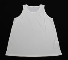 Aumora Women's Round Neck Stretch Active Wear Ribbed Tank Top EH6 White Size XL