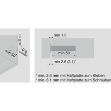 BLUM TIP-ON für Türen 956.1004 Kurzversion mit Magnet, seidenweiß