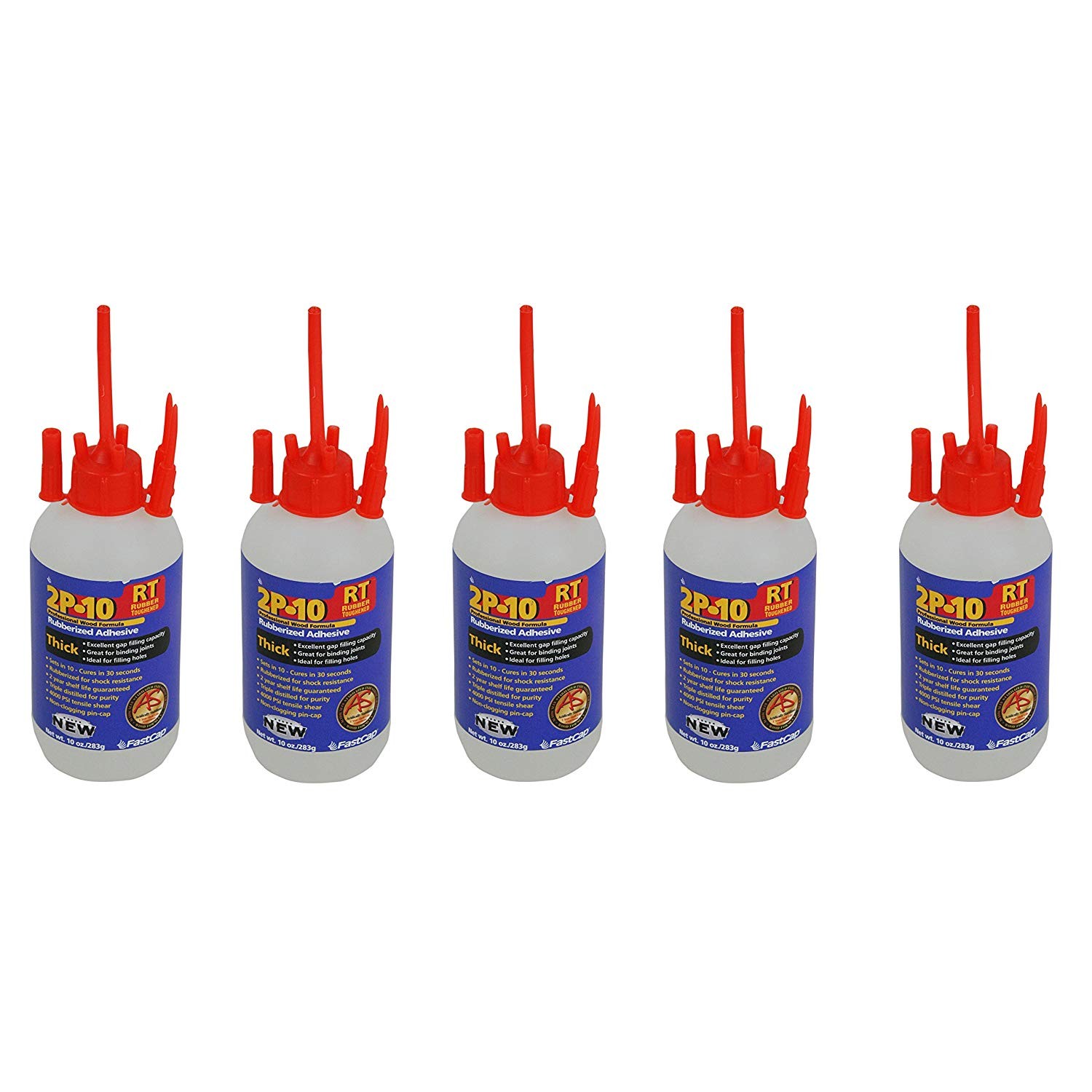 FastCap 2P-10 RT Professional 10 oz Rubberized Formula Thick Adhesive, 5-Pack