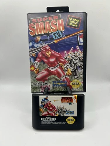 Super Smash TV • Sega Genesis, 1992 • Cartridge & Case • Tested No Manual