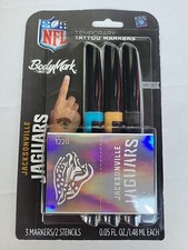 BIC BodyMark Temporary Tattoo Art Markers NFL Jaguars, Skin Safe Football
