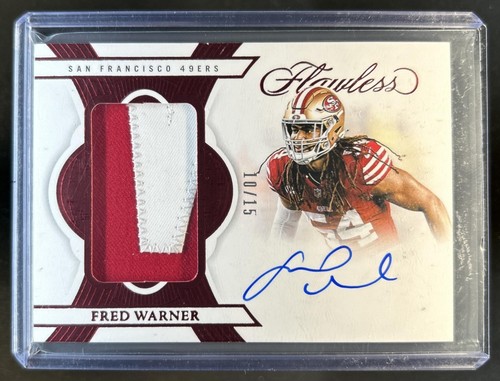 2025 Panini Flawless Fred Warner Patch Auto Autograph Ruby #/15 49ers