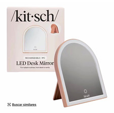 Kitsch Arched Led Lighted Rechargeable Touch Sensor Makeup Mirror Pink Kitsch Arched Led Lighted Rechargeable Touch Sensor Makeup Mirror Pink