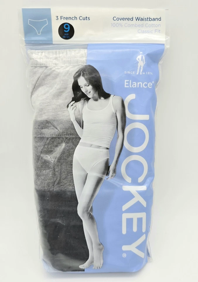 Paquete de 3 ropa interior cómoda de algodón corte alto francés jockey talla 9 para mujer colores variados Foto 3 de 4