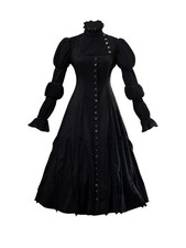 CosFantasy Cosplay Costume Womens Witch Costume Long Black Vintage Dress Small